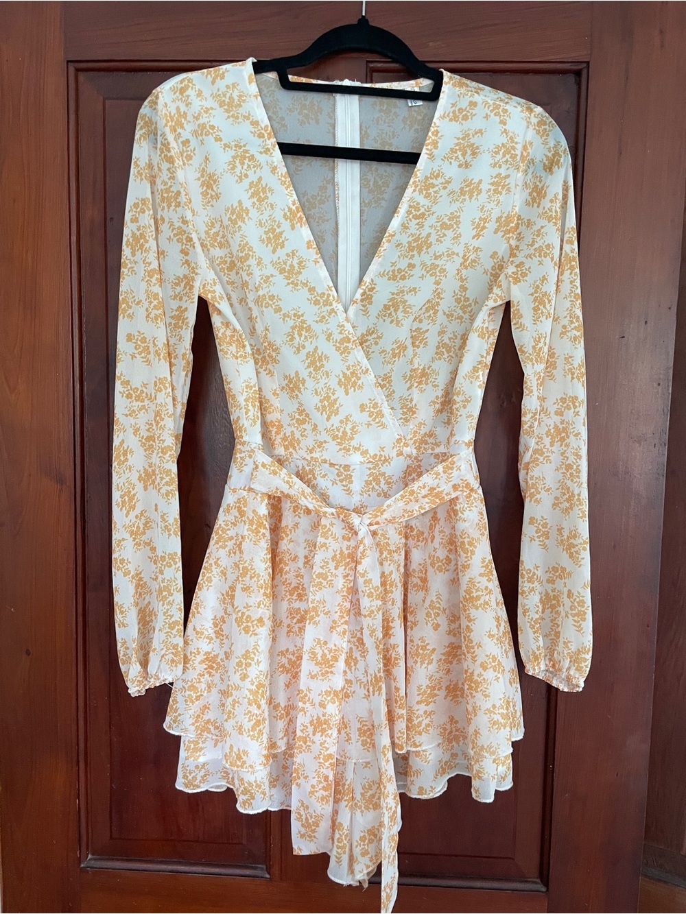 Yellow Floral Wrap Romper